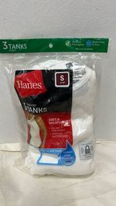 lot 5503 image: Hanes  Rib Tank Shirt Sleeveless White Size Small  Mens 3 Pack Size Small