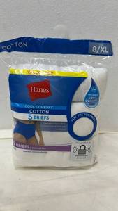 lot 5505 image: Hanes Cool Comfort Womans Tagless Cotton Briefs Size 8 Xl (5-pack)