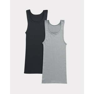 lot 5511 image: Hanes Mens Moisture-Wicking Cotton Tank Undershirts 2-Pack Size Large