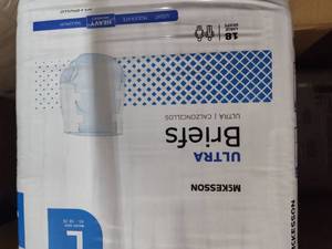 lot 8052 image: McKesson Ultra Plus Disposable Brief 18 each bag