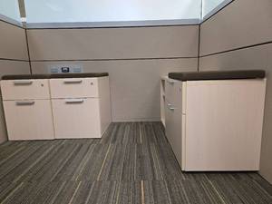 lot 13042 image: Contents of Cubicle, (2) Filing Cabinet, and Long Filing Cabinet With Shelving