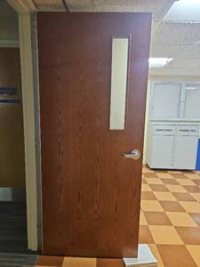 lot 13059 image: Commercial Wood Door with Window and Arrow Lock