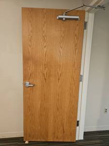 lot 13065 image: Commercial Grade Oak Door with Hardware