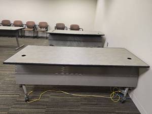 lot 20037 image: Mobile Folding Training Table with Cable Management