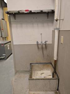lot 20053 image: Commercial Wall-Mounted Stainless Steel Shelf System
