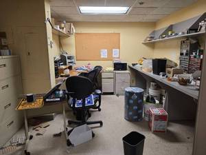 lot 20076 image: Contents of Room Commercial Office Storage System with Built-in Shelving