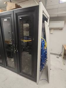 lot 13147 image: Professional Network Server Rack with Panduit Patch Panels
