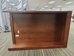 lot 20433 image: Commercial Wood Display Shelf Unit