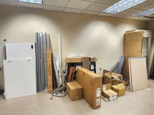 lot 20460 image: New Commercial Door and Frame Installation Kit - Contents of Wall