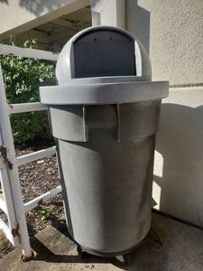 lot 49809 image: Industrial Gray Metal Mailbox with Dome Top