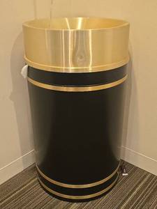 lot 13112 image: Modern Luxury Waste Bin with Gold Accents