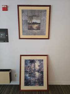 lot 13116 image: Abstract & Forest Stream Art Print Set