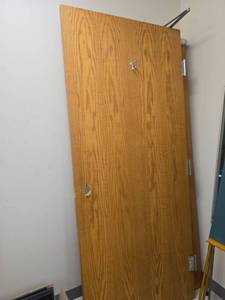 lot 13146 image: (3) Commercial Wood Door and Picture Frames
