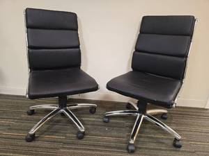 lot 49733 image: (2) Modern High-Back Executive Office Chairs