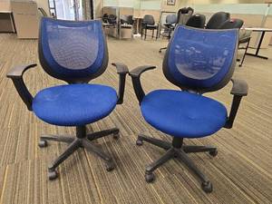 lot 49784 image: (2) Ergonomic Mesh Office Chair - BlueBlack