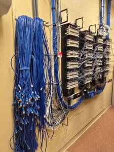 lot 20095 image: Commercial Network Patch Panel System with Cat6 Cable Installation