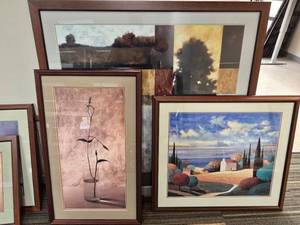 lot 20104 image: Collection of Contemporary Art Prints in Wood Frames