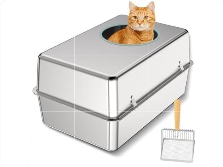 lot 8307 image: Stainless Steel Litter Box - Retail $90