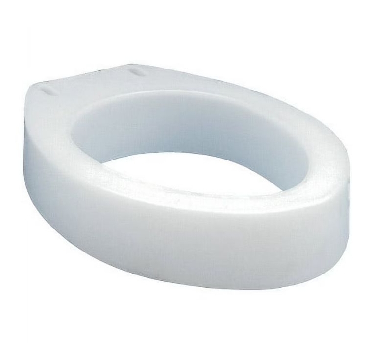 lot 7362 image: Carex Raised Toilet Seat Elevator with Easy Installation, Adds 3.5 in Height, White, 300 lb Limit