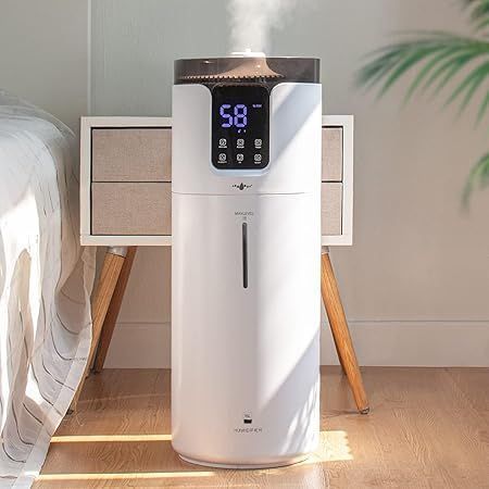 lot 8349 image: Humidifier large room 16L4.2Gal - Lacidoll Whole house Humidifier for Home1500 sq.ft. Ultrasonic Cool Mist Humidifiers for Bedroom with Extension Tube & Aroma Box & Night light, White (NOT WORKING) - Retail $150