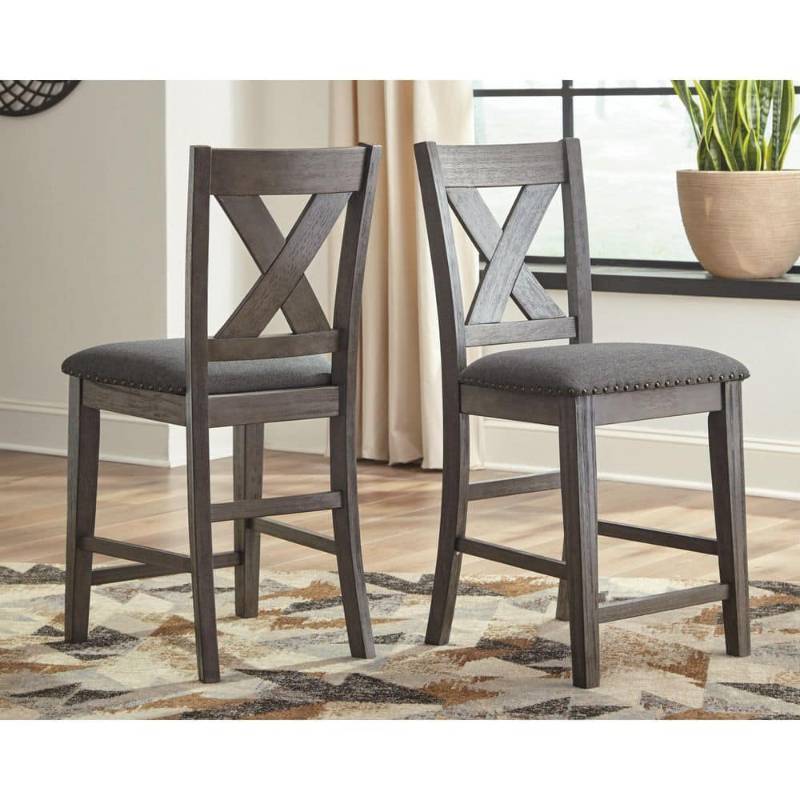 lot 2134 image: Signature Design by Ashley Caitbrook Rustic 24.63 Counter Height Upholstered Barstool - Retail $150