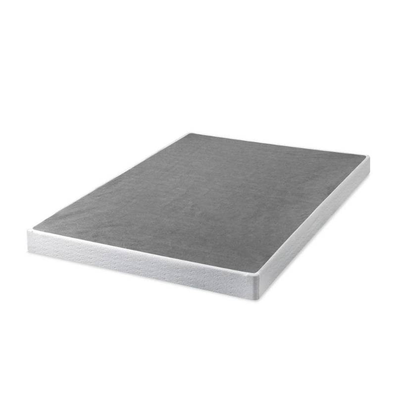 lot 2163 image: Twin 5 Metal Smart BoxSpring Mattress Base with Quick Assembly Gray - Zinus - Retail $140