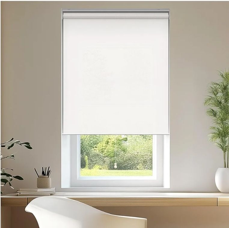 lot 5035 image: Cordless Roller Shades Snap-N-Glide, Light FilteringPerfect for Living RoomBedroomNurseryOffice and More.Urban White (Light Filtering), 35W X 72H