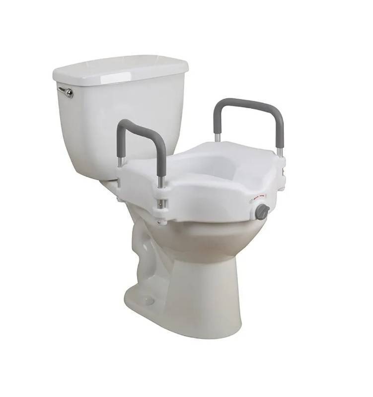 lot 5041 image: Bath SafetyRaised Toilet Seat Product Description Elev.Toilet Seat w RemArms,RTL,1 EA