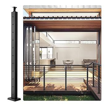 lot 8803 image: VEVOR Cable Railing Post Level Deck Stair Post 36 x 0.98 x 1.97 Cable Handrail Post Stainless Steel Brushed Finishing Deck Railing Pre-Drilled Pickets with Mounting Bracket LGZHY91.42.5520JLV0