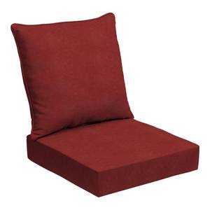 lot 2354 image: Arden 24x24 Oceantex Deep Seat Set Nautical Red Fade & UV-Resistant, Zippered Outdoor Chair Cushion - Retail $83