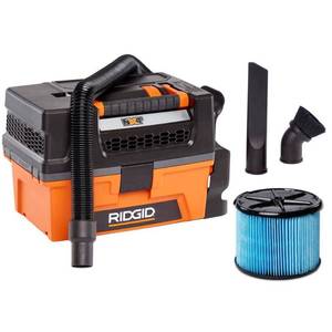 lot 2368 image: 3 Gallon 5.0 Peak HP NXT Shop Vac Wet Dry Vacuum with Fine Dust Filter Expandable Hose and Accessory Attachments - Retail $119