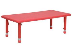 lot 5219 image: 24W x 48L Rectangular Plastic Height Adjustable Activity Table (Table top only-no legs) - Retail $128