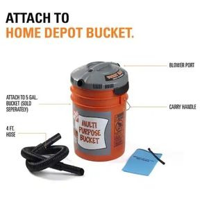 lot 6350 image: PARTS ONLY Bucket Head 5 Gal. 1.75 Peak HP Wet Dry Vac Powerhead Shop Vacuum with 3 Filter Bags (Compatible with 5 Gal. Homer Bucket) BH0100A
