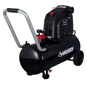 lot 7791 image: 8 Gal. 150 PSI Portable Electric Oil-Free Horizontal Hotdog Air Compressor with Rubber Wheels and 1-Quick Coupler - Retail $189