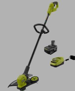 lot 7792 image: ONE 18V 13 in. Cordless Battery String TrimmerEdger with 4.0 Ah Battery and Charger - Retail $139