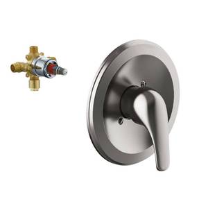 lot 9209 image: Design House 594903 Middleton II Transitional Single-Handle Shower Valve Trim with Escutcheon for Bathroom  Satin Nickel - Retail $119