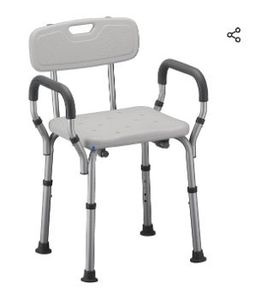 lot 9212 image: NOVA Medical Products Shower and Bath Chair with Back & Arms, White, 1 Count - Retail $89