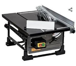 lot 9216 image: Table Saw for Jobsite, 8-inch 6.7-Amp Copper Motor, Cutting Speed up to 3576RPM, 24T Blade, Compact Portable Table Saw Kit with Sliding Miter Gauge DIY Woodworking and Furniture Making, Grey - Retail $141