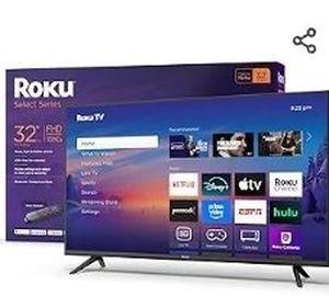 lot 9221 image: Roku Smart TV 2025  32-Inch Select Series, 1080p Full HD TV  Roku TV with Voice Remote Flat Screen LED Television with Wi-Fi for Streaming Live Local News, Sports, Family Entertainment - Retail $140