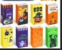 lot 6381 image: Halloween Paper bags for treat Collection with Festive Stickers