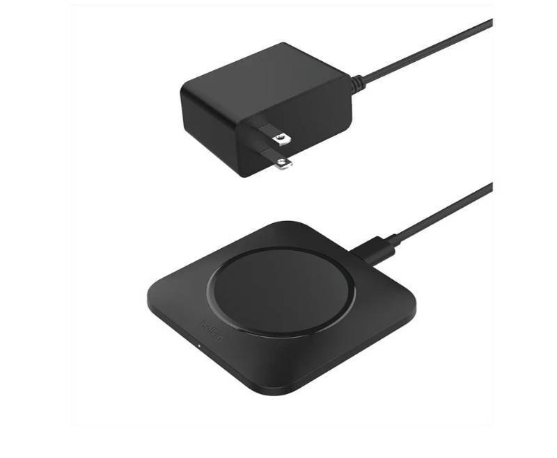 lot 7875 image: Belkin BoostCharge Pro 15W Universal Easy Align Wireless Charging Pad, Fast Qi Charger, Large Charging Pad for Apple iPhone, Samsung Galaxy, Apple AirPods Pro, and Other Devices - Black