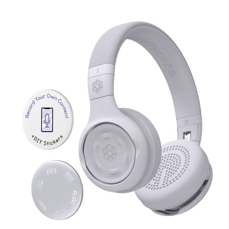 lot 8021 image: StoryPhones Storytelling Bluetooth Wireless Kids Headphones Intro Bundle with ZenDisk and PlayShield - Gray
