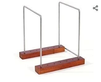 lot 9538 image: JINIHFW Vinyl Record Storage Holder,Wood Album Display Stand Modern Black Metal Rack Farmhouse Home Decor Organizer for Vinyl Record,Lp Record Holder Rack