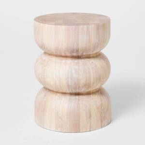 lot 3122 image: Accent Table White Wash - Threshold designed with Studio McGee - Retail $160