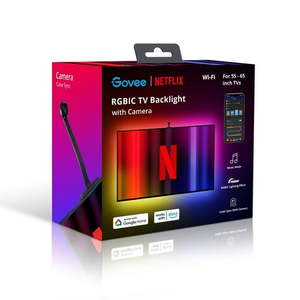 lot 5492 image: Govee RGBIC LED TV Backlights with Camera 12.5ft Co-branded with Netflix for 55-65 Inch TVs PC - Retail $79