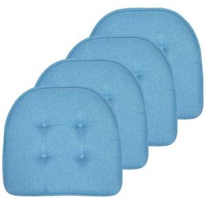 lot 5494 image: Sweet Home 4-Pack U-Shaped Memory Foam No-Slip Back Chair Cushions, Turquiose