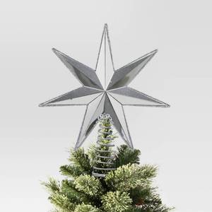 lot 5496 image: 11.5 Mirrored 7-Point Star Christmas Tree Topper Silver - Wondershop