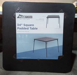 lot 8062 image: Peakform 34x 34 Folding Card Table Black (SEE DETAILS)