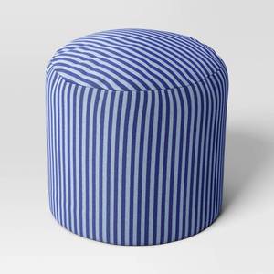 lot 8063 image: Pouf Striped Blue - Room Essentials