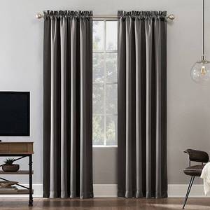 lot 9875 image: 52x63 Sun Zero Blackout Oslo Theater Grade Rod Pocket Curtain Panel Gray Noise Reduction, Energy Efficient - Retail $66